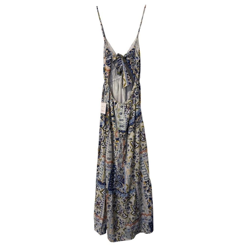 Meet Me In Santorini Boho Patchwork Paisley Open Back Maxi Dress NWT Large - Picture 4 of 10